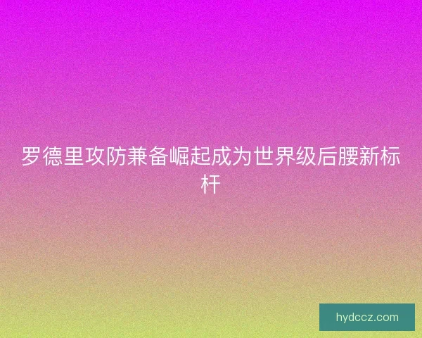 罗德里攻防兼备崛起成为世界级后腰新标杆
